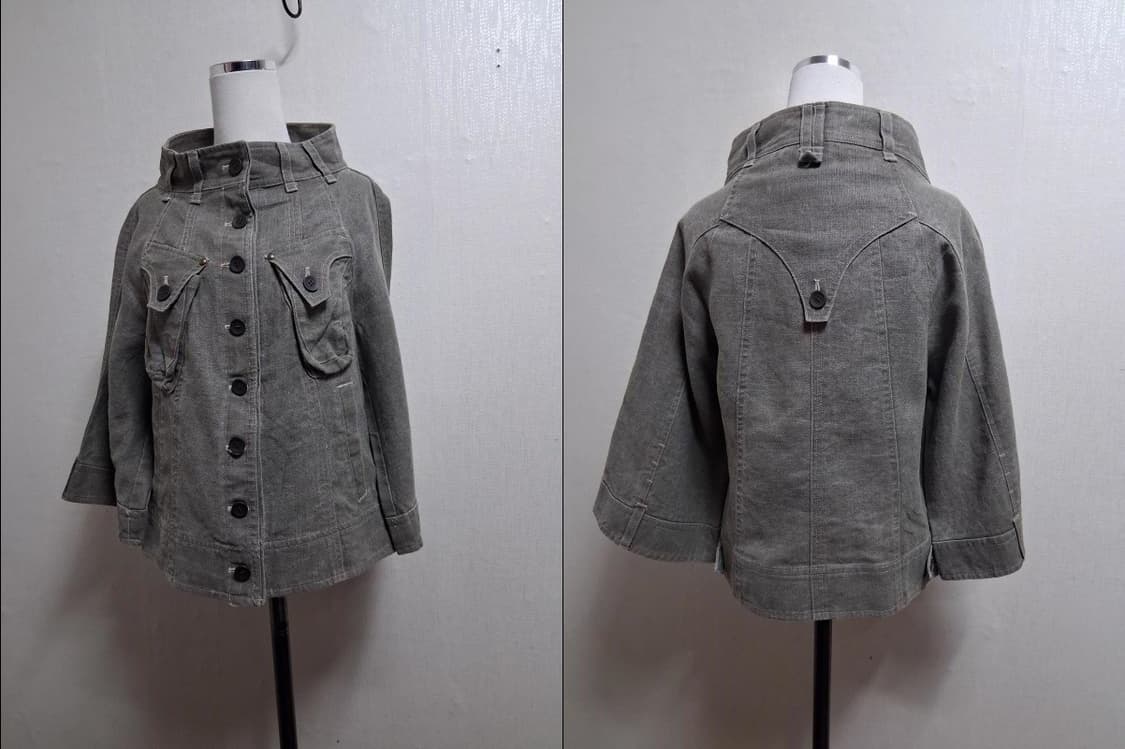 Pink Popillon 린넨 크롭쟈켓 5566 슬림체형 66까지 상품이미지3