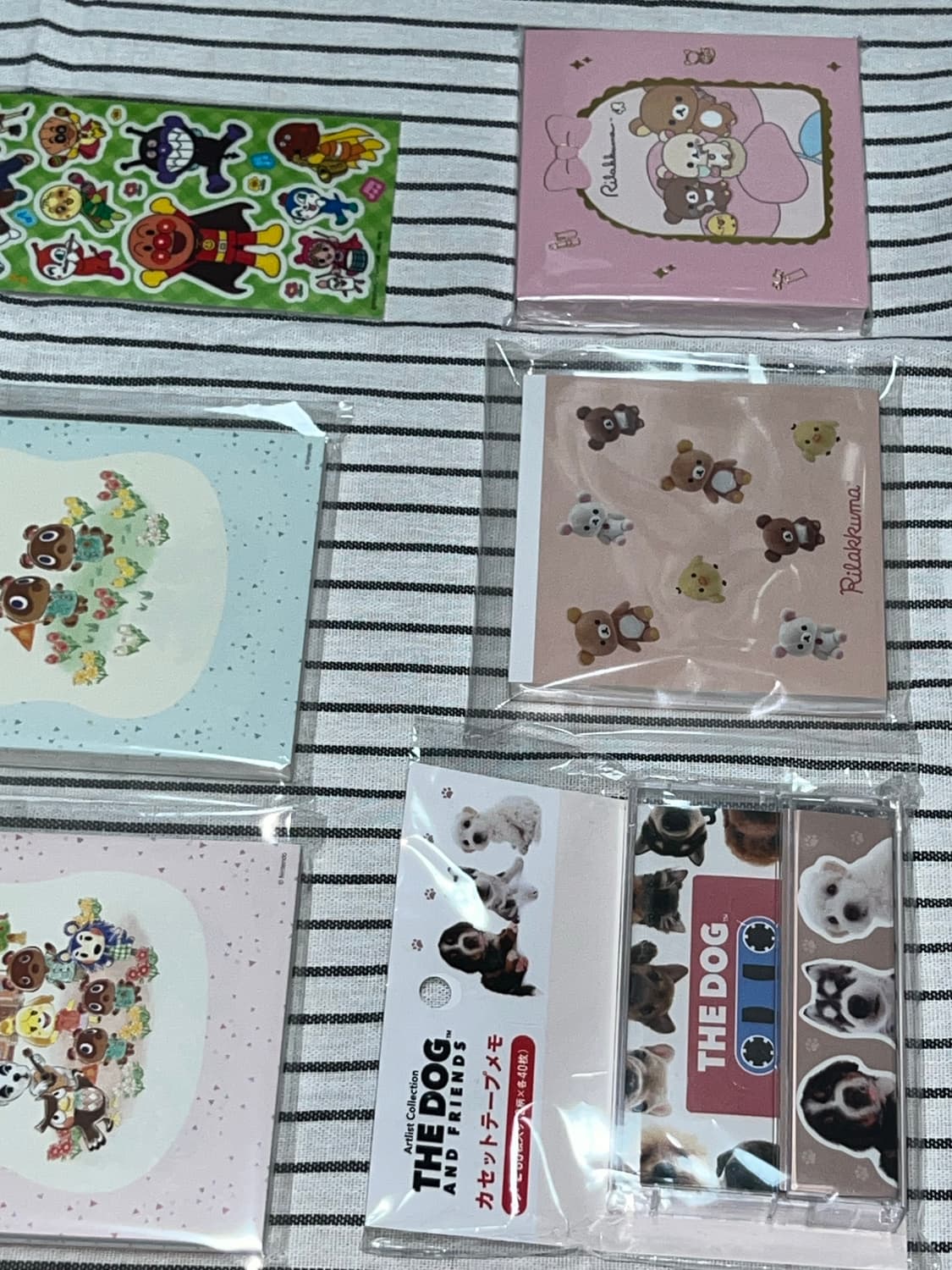 리락쿠마 동물의숲 더독 호빵맨 강아지 고양이 떡메 스티커 9종 일괄 상품이미지4