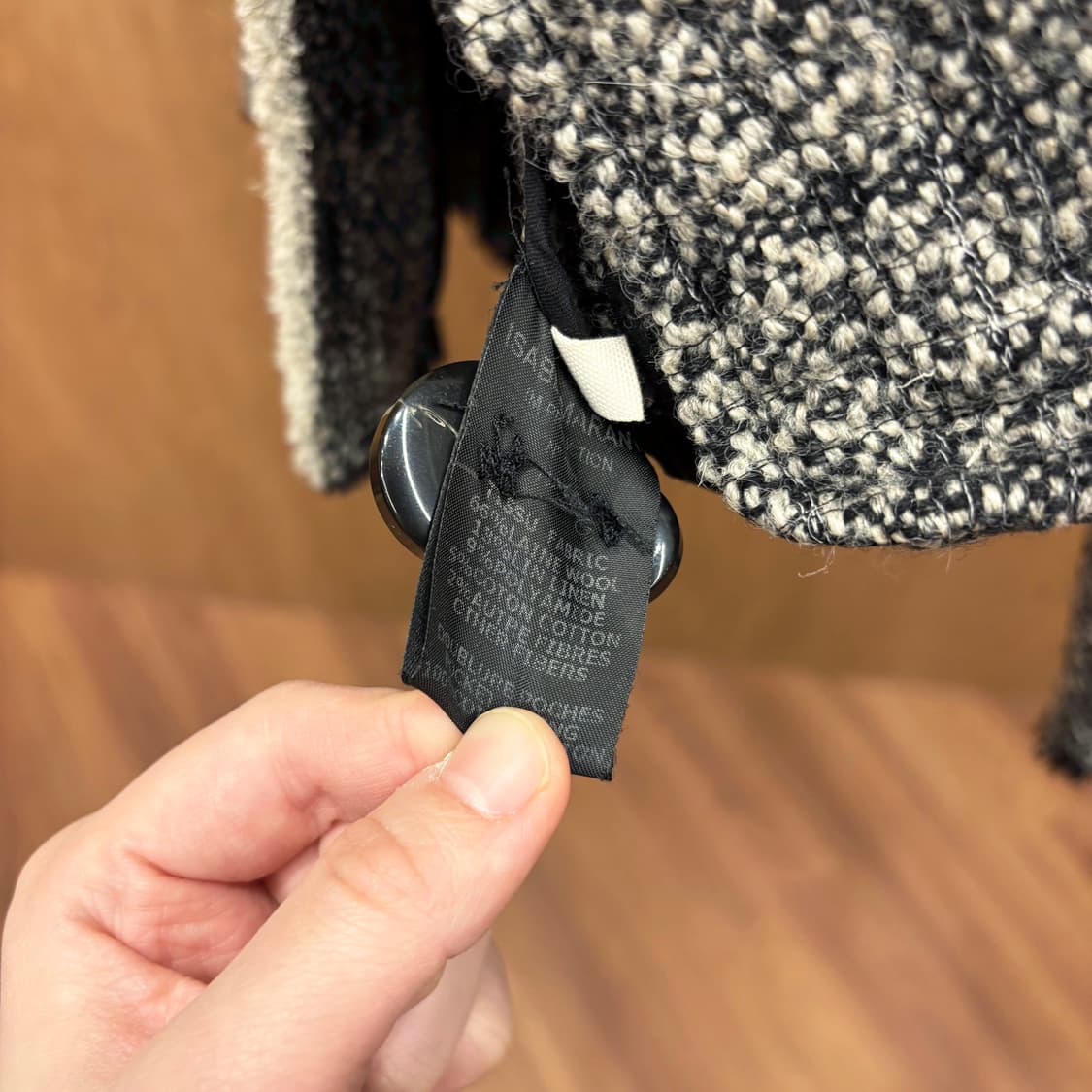 이자벨마랑 에뚜왈 브이넥 크롭 트위드 자켓 프린지 디테일 블랙 아이보리 상품이미지7