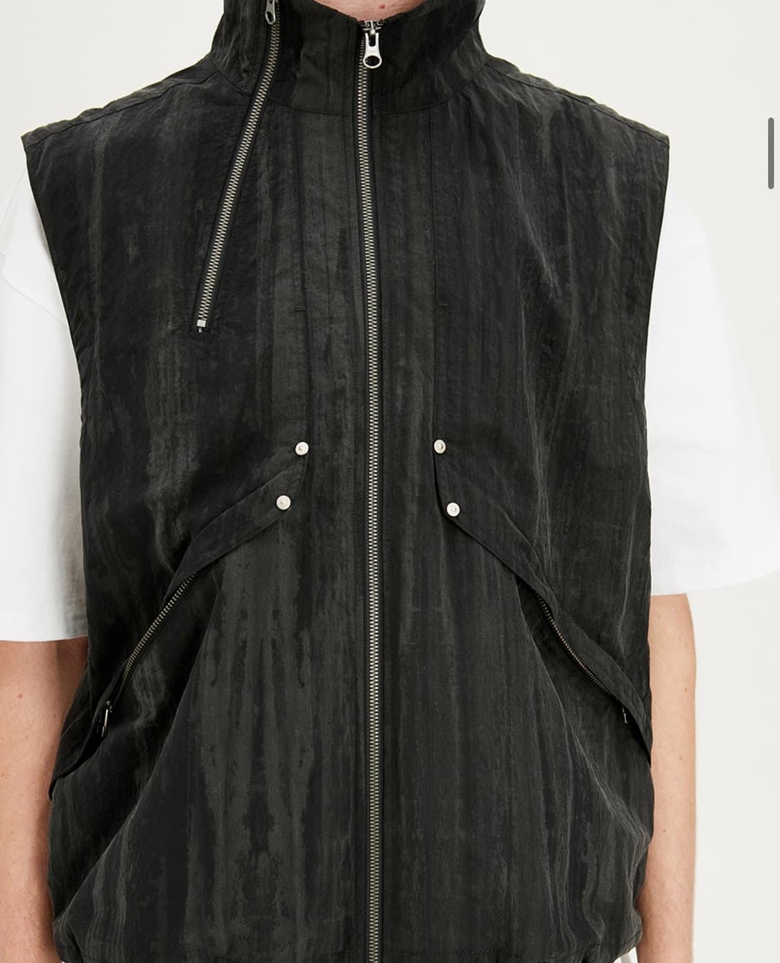 [M] IEY 이에이 레인 멀티 집업 베스트 블랙 상품이미지2