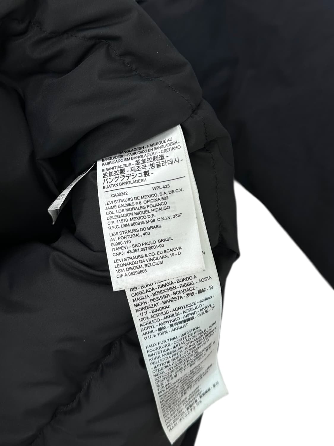 리바이스 덕다운 야상패딩 블랙 (S) 상품이미지7