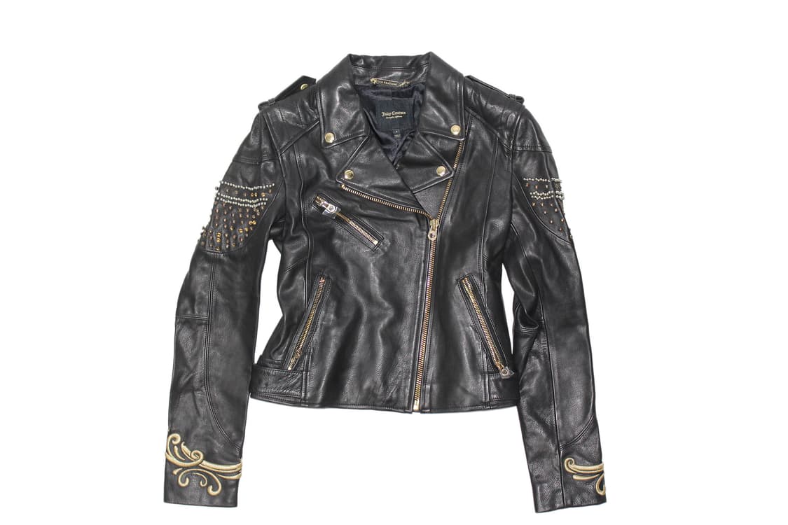 Juicy Couture 쥬시꾸뛰르 스터드 램스킨 레더 바이커자켓 상품이미지2