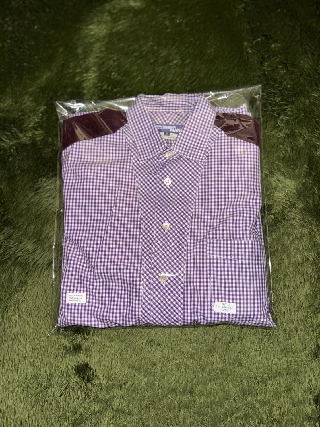 [S] 준야 와타나베 11AW 퍼플 깅엄 체크 코듀로이 패치 셔츠 상품이미지10