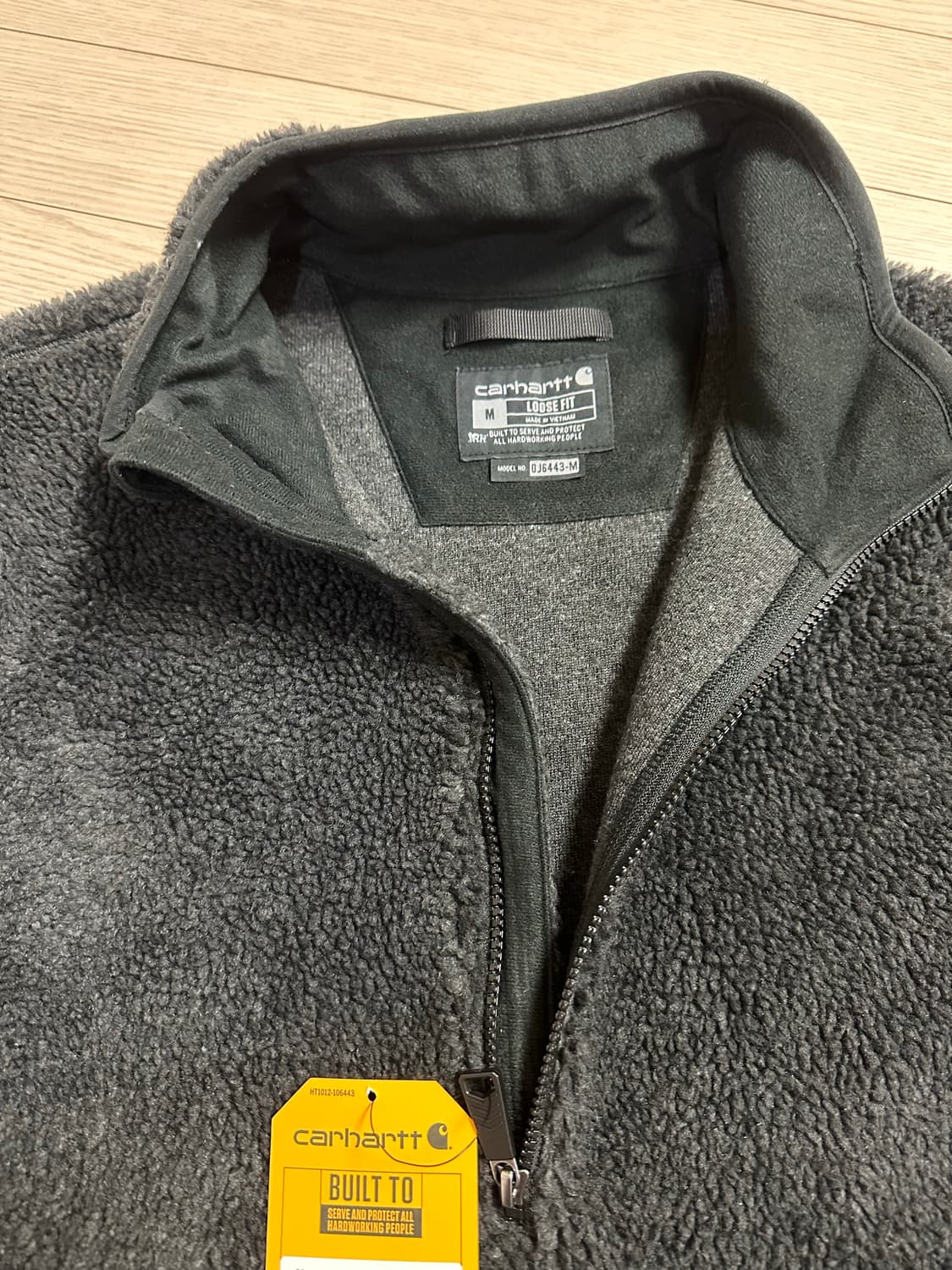 칼하트 후리스 짚업 자켓 m (블랙, 레드) 상품이미지2