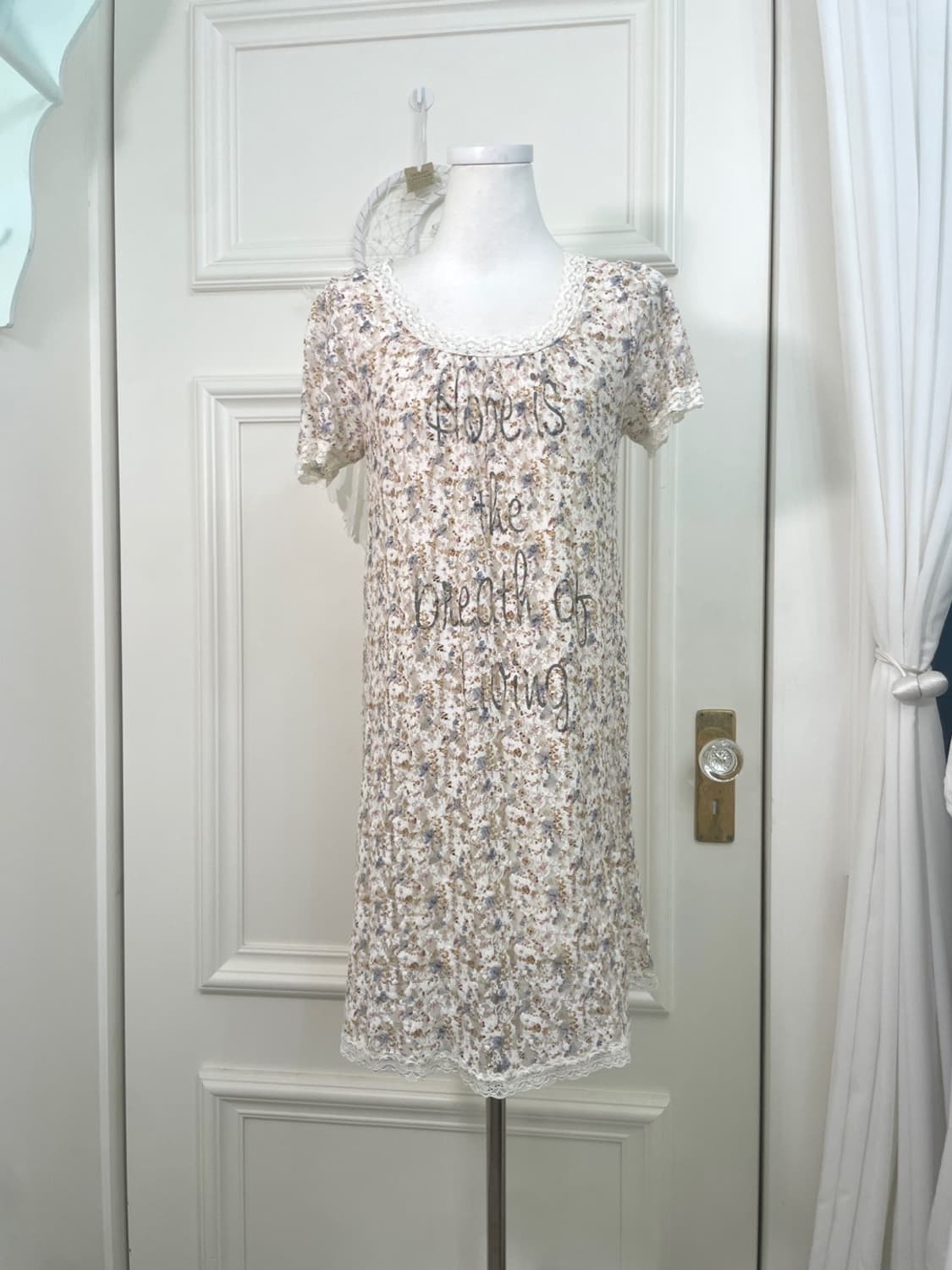 flower lace lettering midi opc(size-F) 상품이미지1