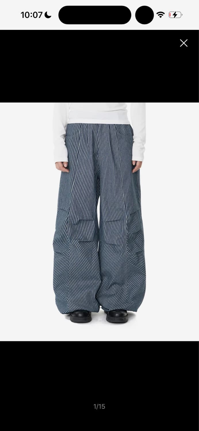 Knee Pin-tuck Stripe Denim Pants (Blue) 상품이미지1