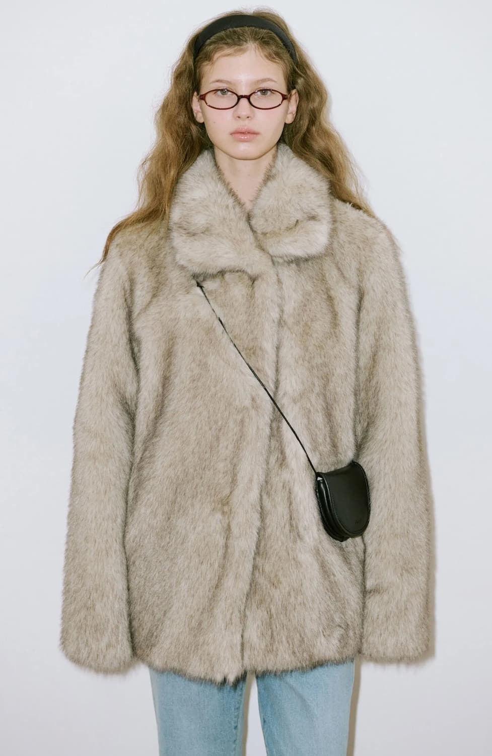 시눈 헤비 믹스 퍼 자켓 애쉬브라운 상품이미지1