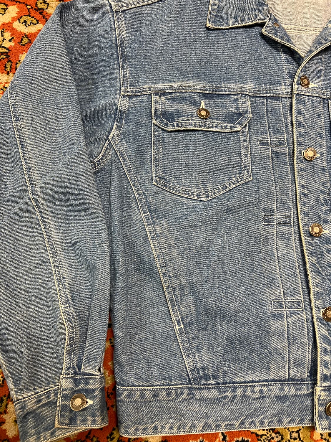 90s GUESS 빈티지 2세대 데님 자켓 라이트블루 100 상품이미지3