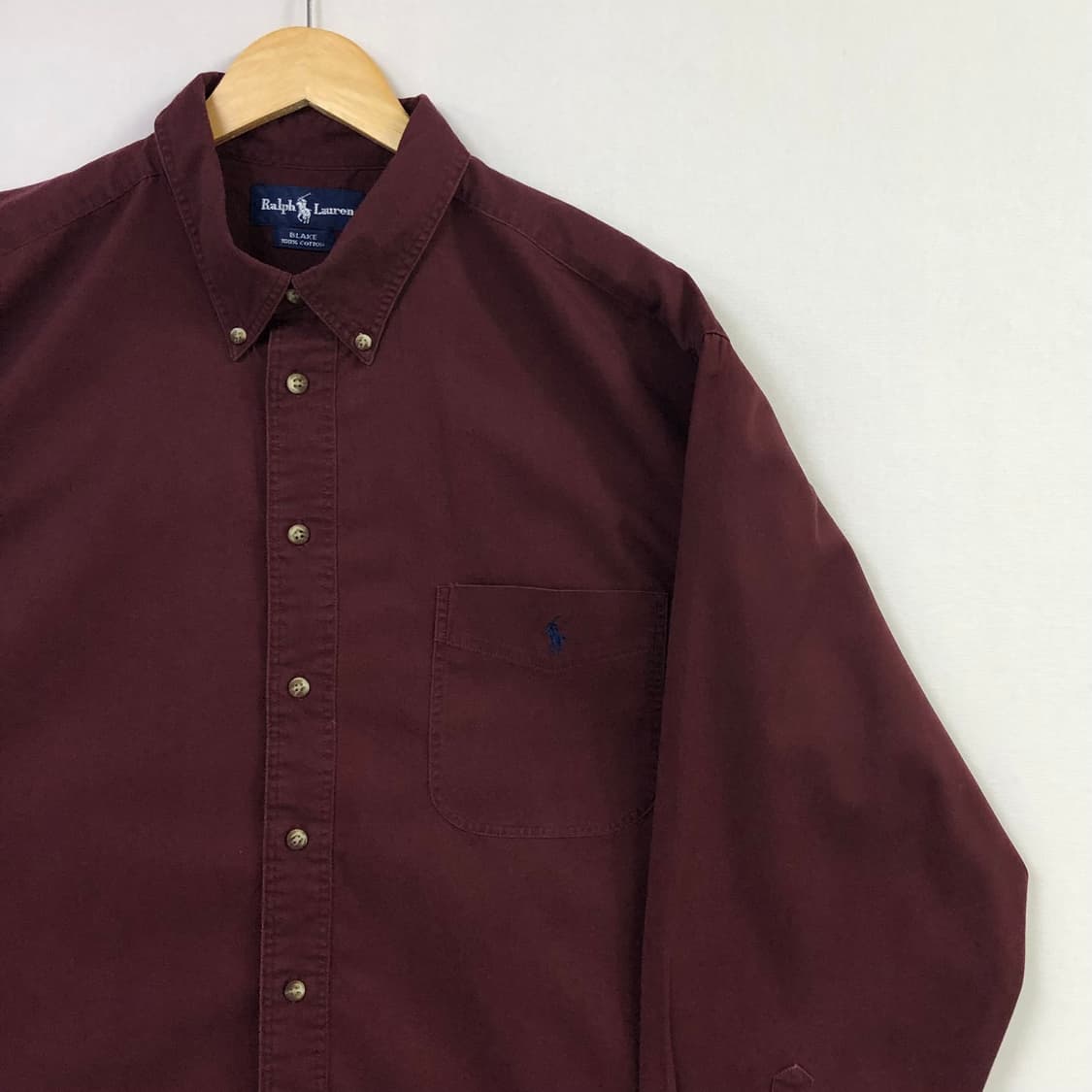Xxl 폴로 버건디 솔리드코튼 셔츠 상품이미지1
