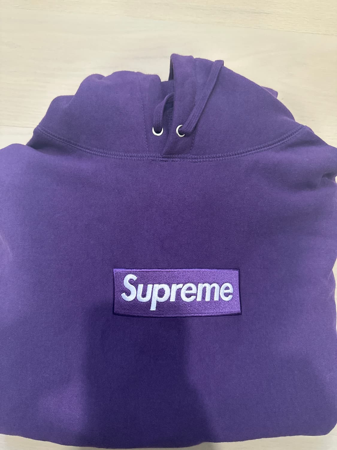 슈프림 퍼플 박스로고 후드 판매 상품이미지2