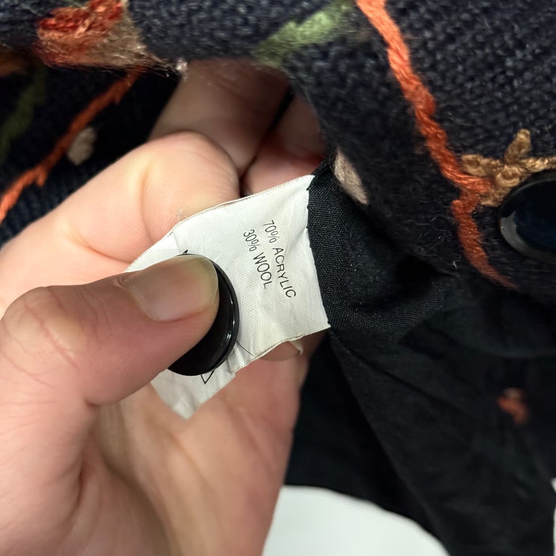 VTG 빈티지 오리엔탈 에스닉 플라워 자수 울 혼방 니트 가디건 상품이미지6