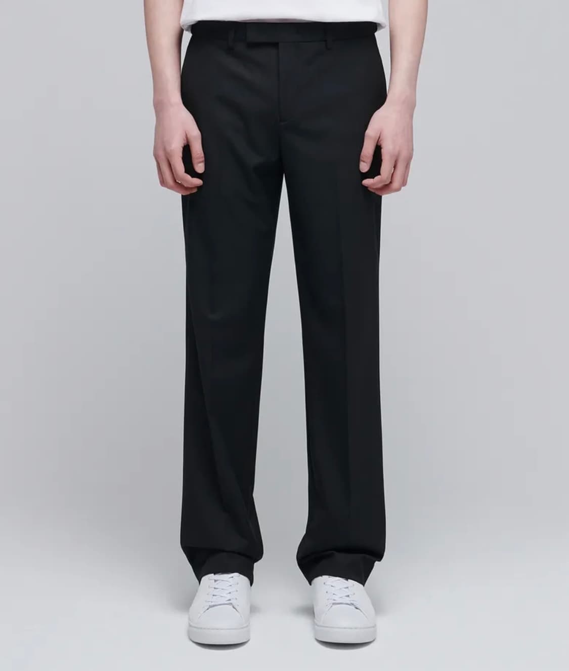 라이트웨이트 세미 와이드 히든 밴딩 슬랙스 블랙 31 상품이미지1