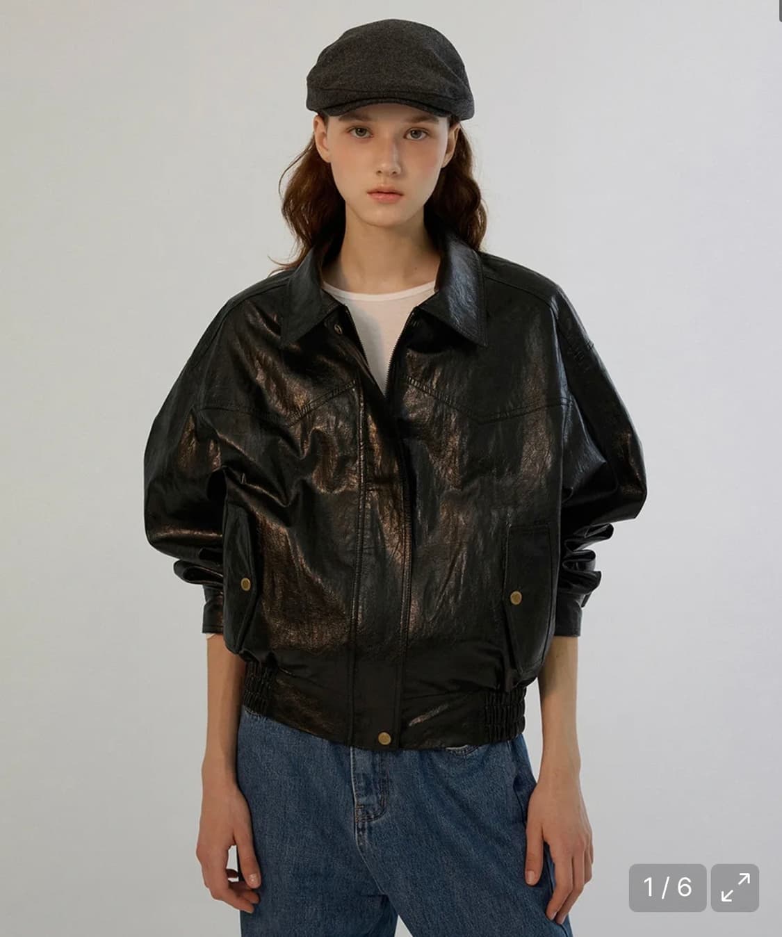 Devon leather blouson - Black 상품이미지1