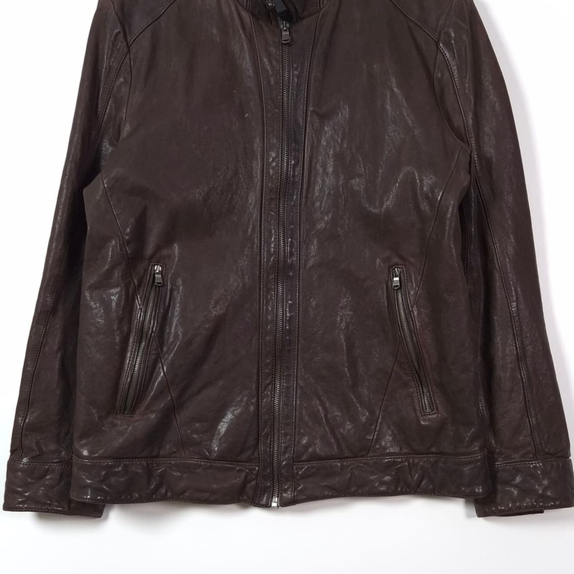 엠피코드 천연 양가죽 싱글 라이더 자켓 브라운 L 상품이미지3