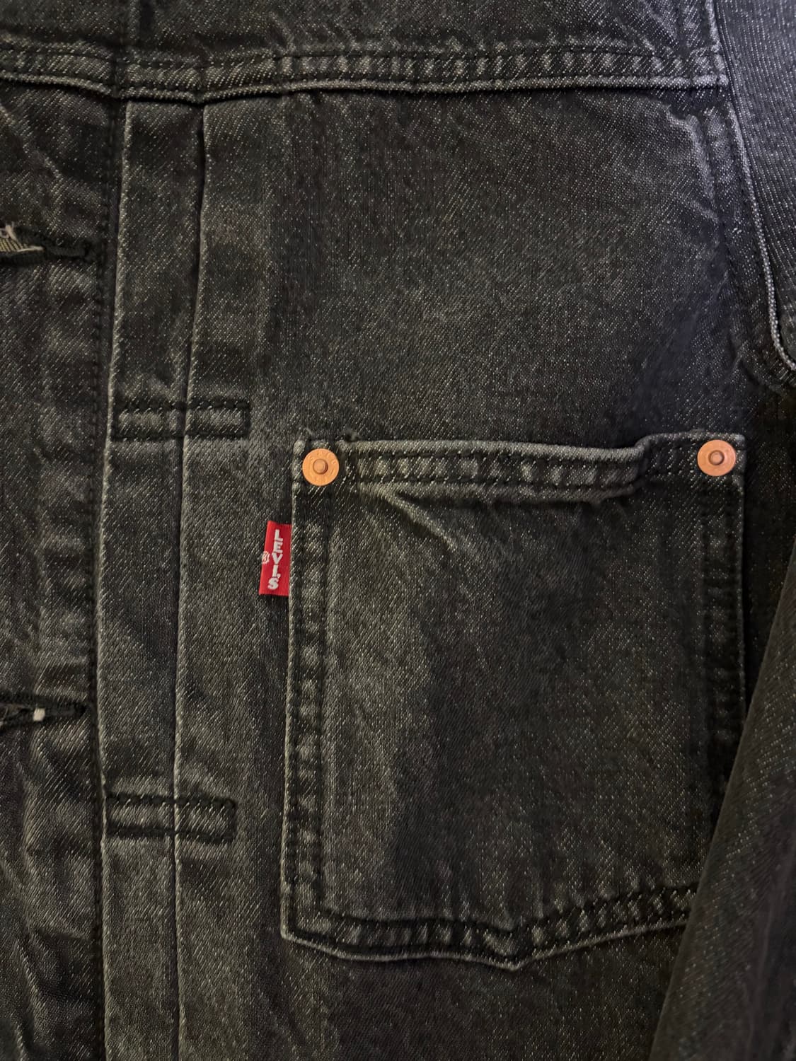 리바이스 타입1 흑청 트러커 s사이즈 상품이미지2