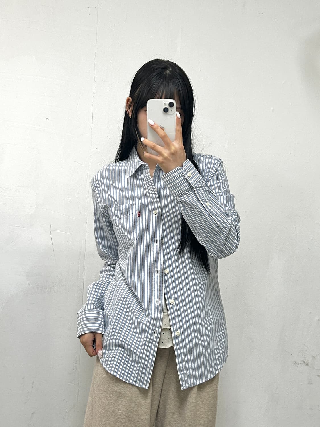 택부착 새상품 / 리바이스 스트라이프 셔츠 상품이미지1