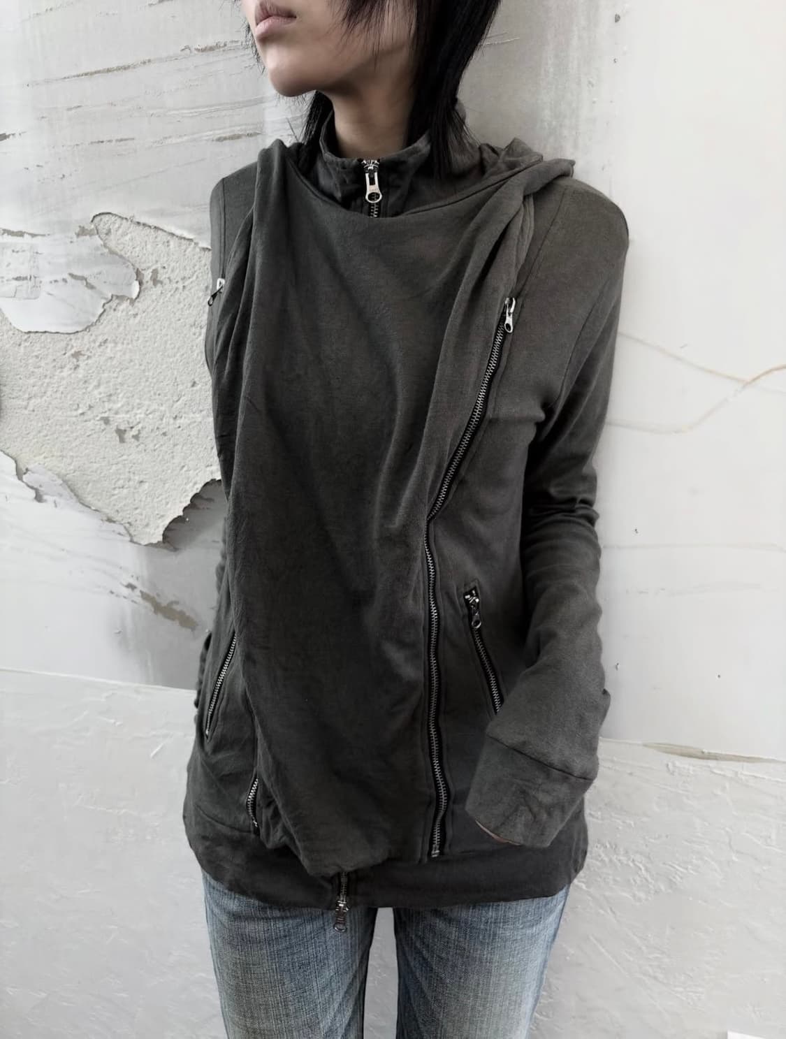 semantic design Khaki Hood Zip-Up 상품이미지2