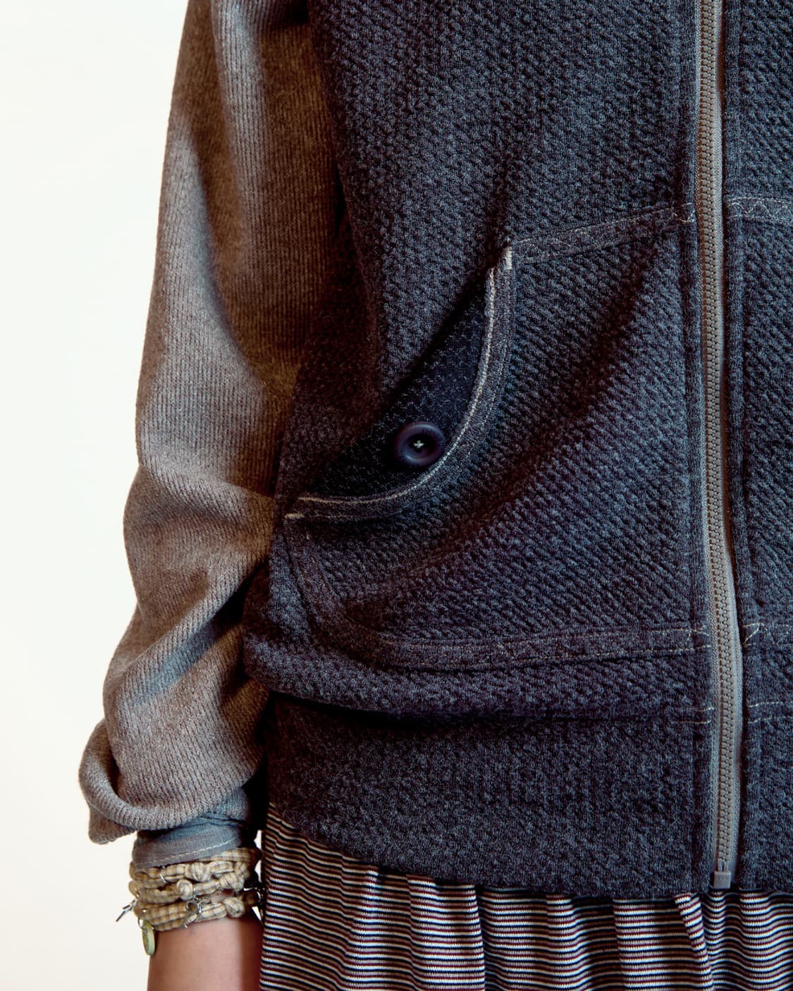 코이세이오 버튼 포켓 집업 후디 후드 집업 코코아 상품이미지4