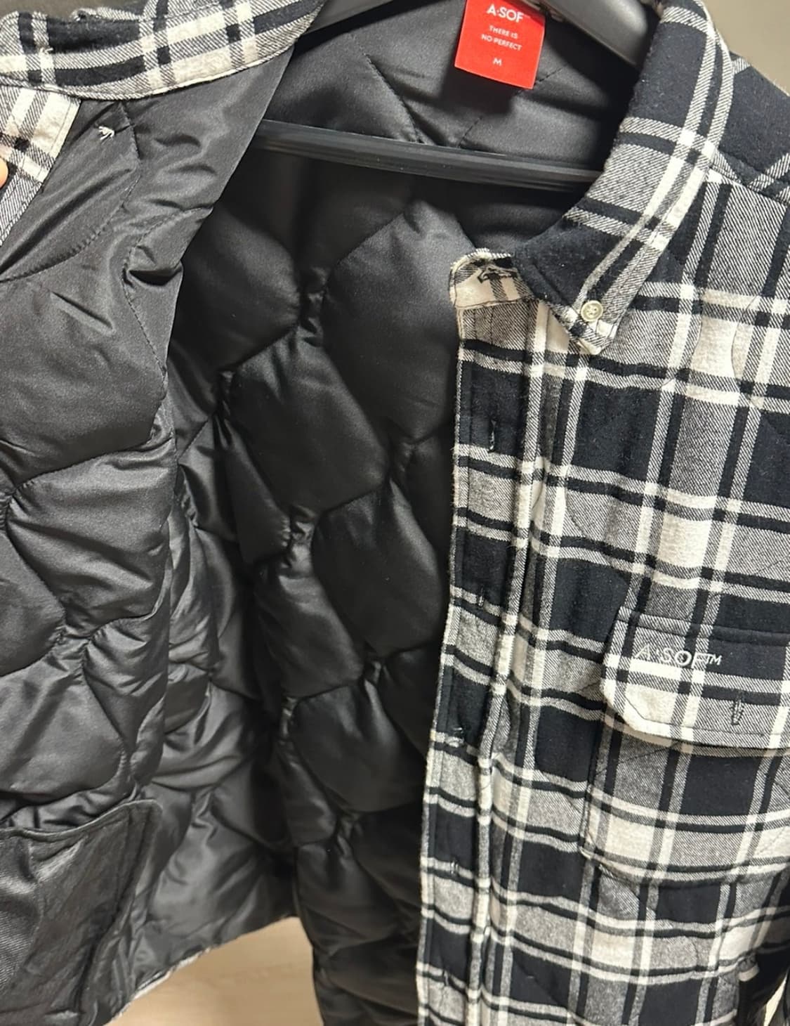 A-SOF 체크 퀼팅 셔츠 자켓 상품이미지5