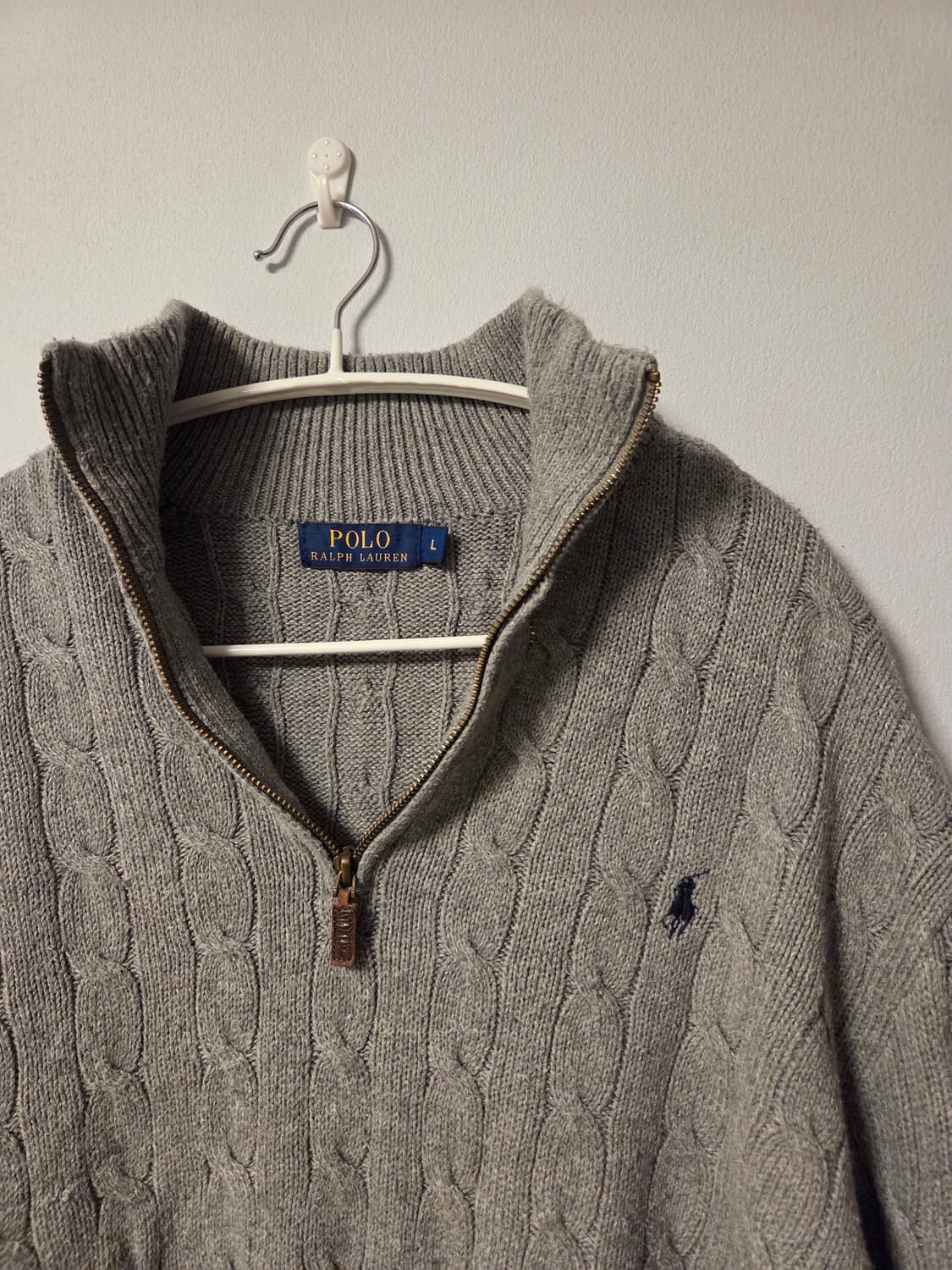 폴로 랄프로렌 하프집업 케이블 니트 풀오버 L 상품이미지1