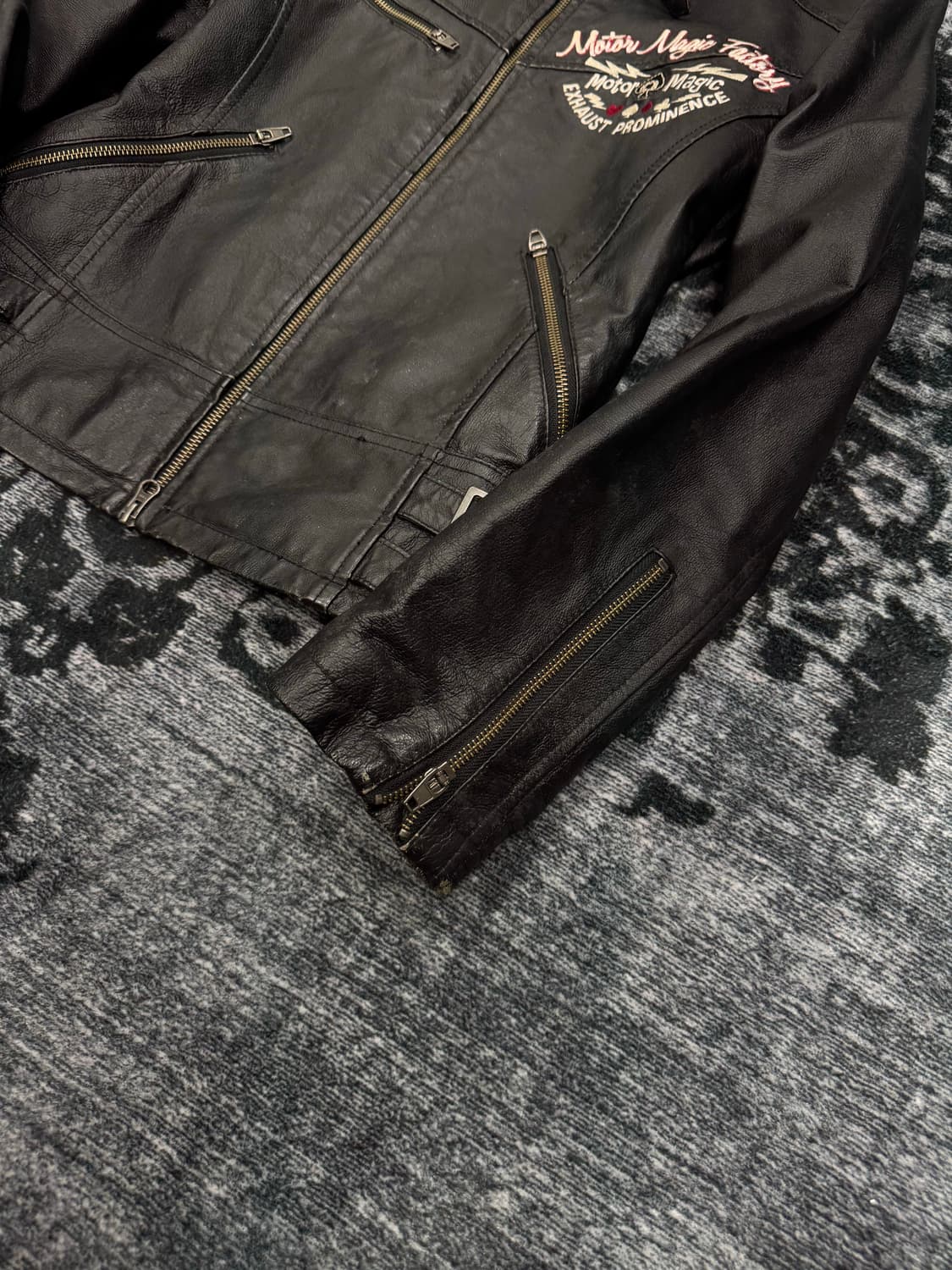 Low blow knuckle biker leather jacket 상품이미지6