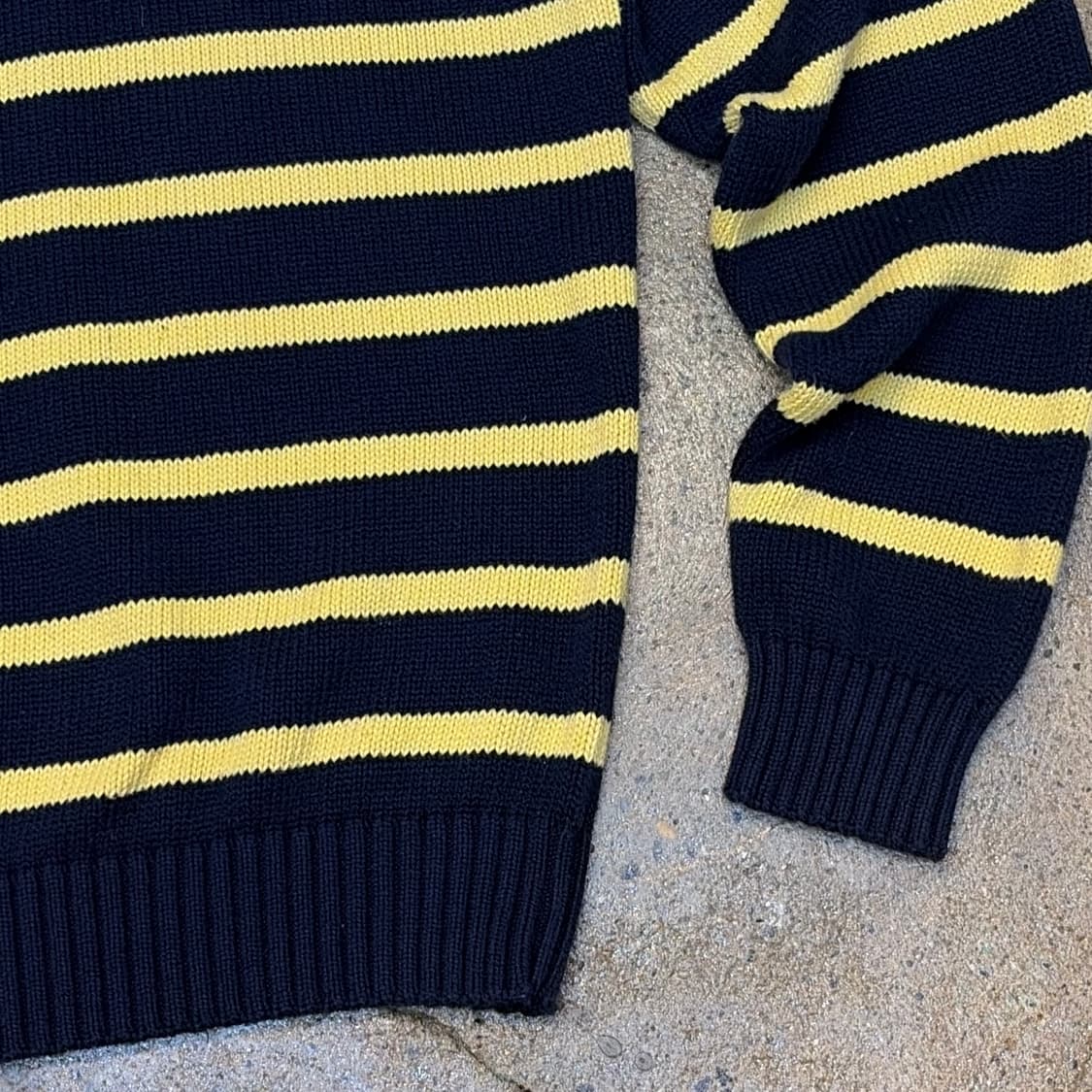 90s USA 빈티지 폴로랄프로렌 스트라이프 단가라 헤비코튼 니트 상품이미지5