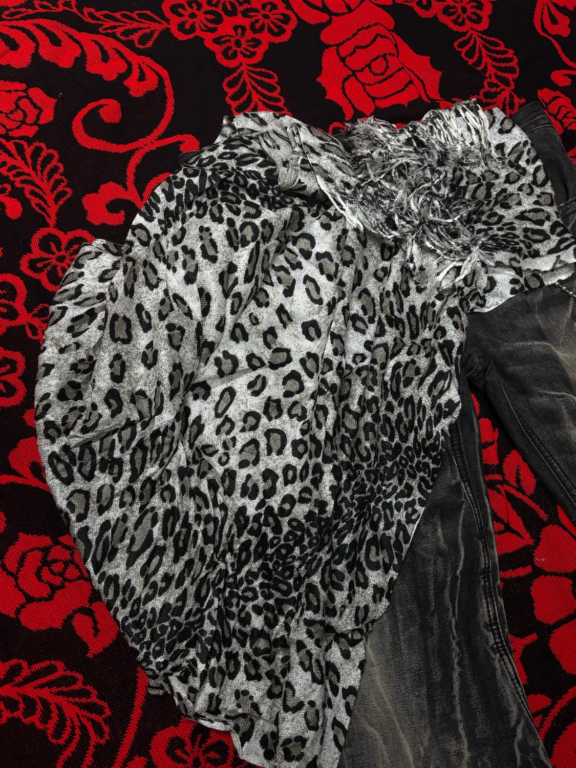 Jpn vtg Punk leopard scarf 상품이미지1