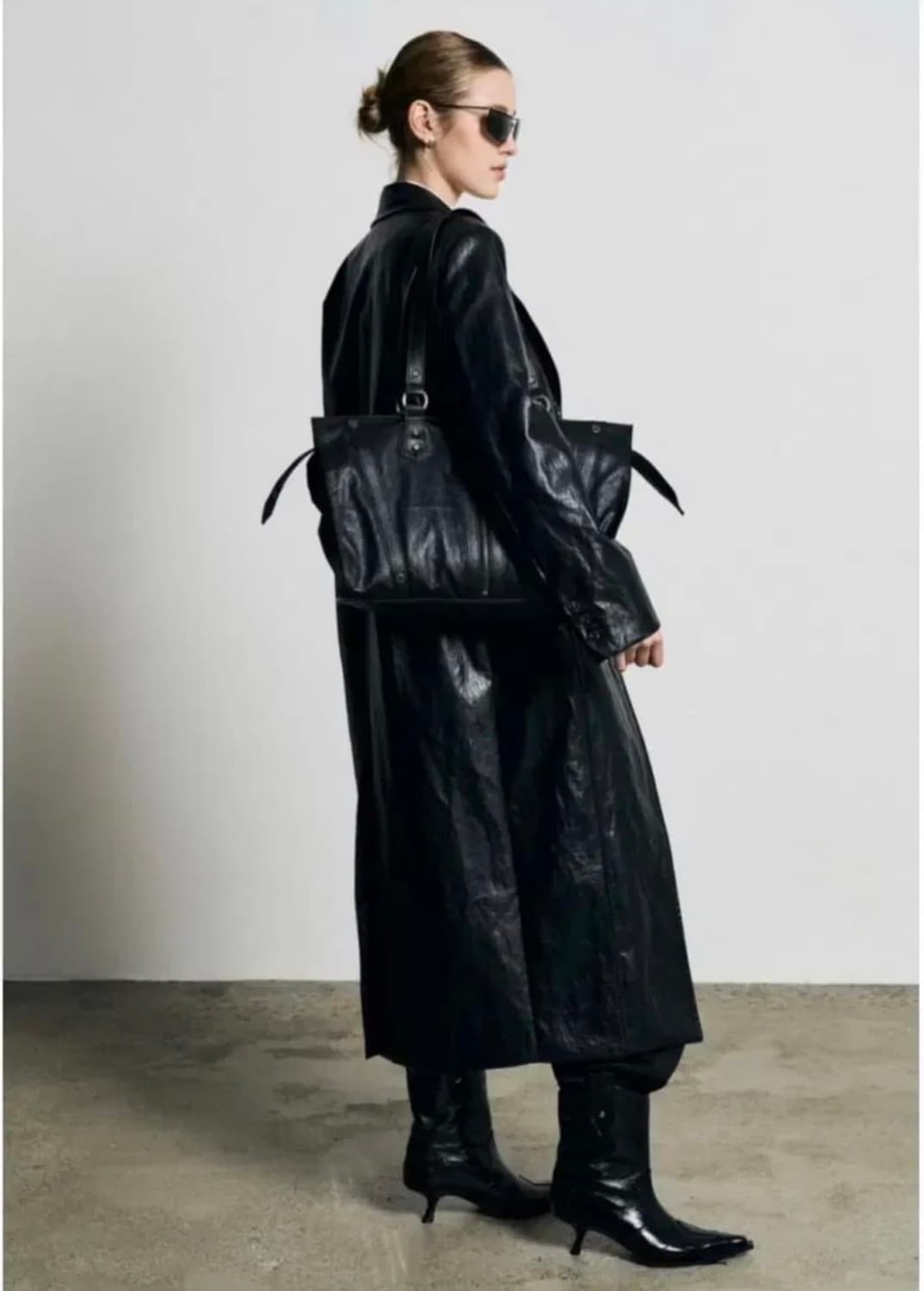 보헤미안서울 보헴서 레더 싱글 롱 코트 상품이미지2