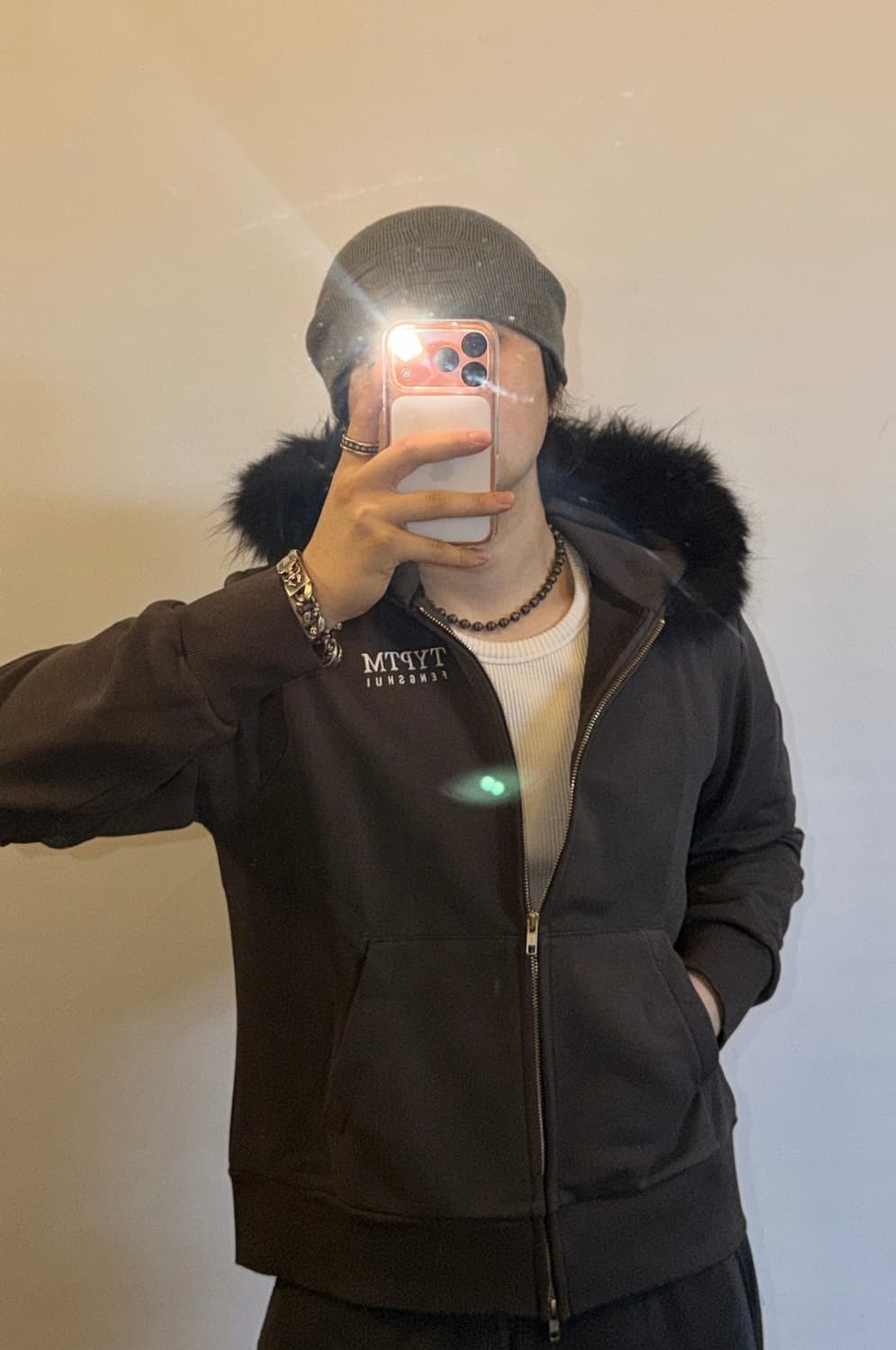 펑쉐이x양홍원 퍼 후드집업 (새상품) 상품이미지1