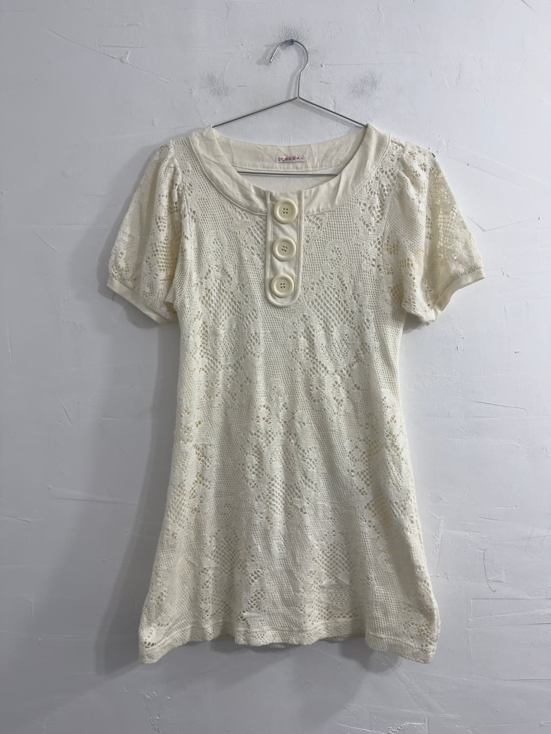 colza crochet big button blouse 상품이미지1