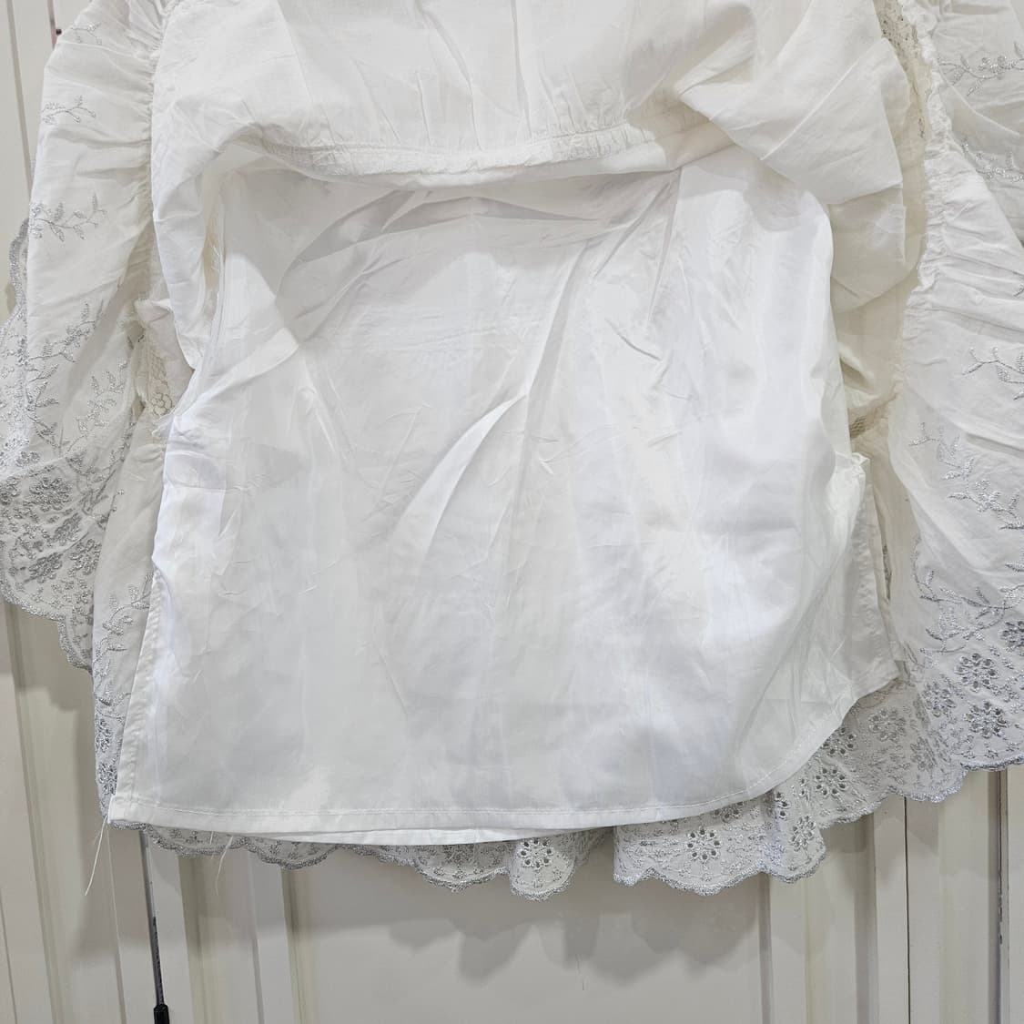 화이트 코튼 자수 레이스 스커트 상품이미지6