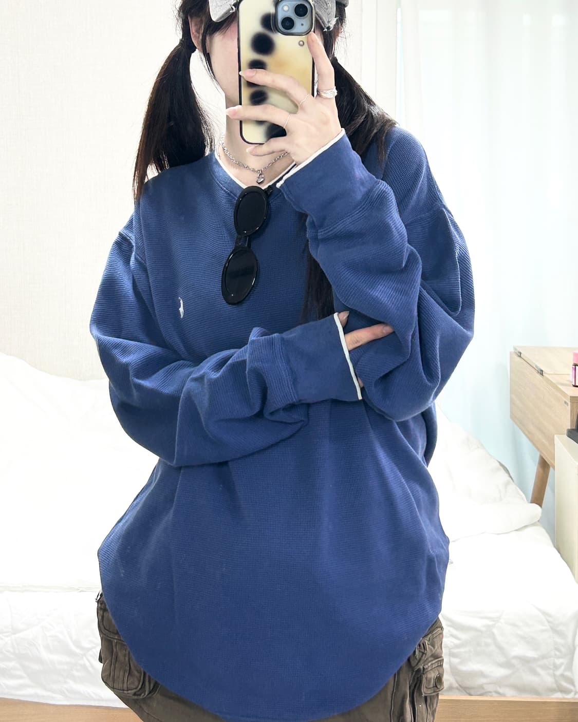 폴로 화이트포니 딥그린 와플 롱슬리브 상품이미지4