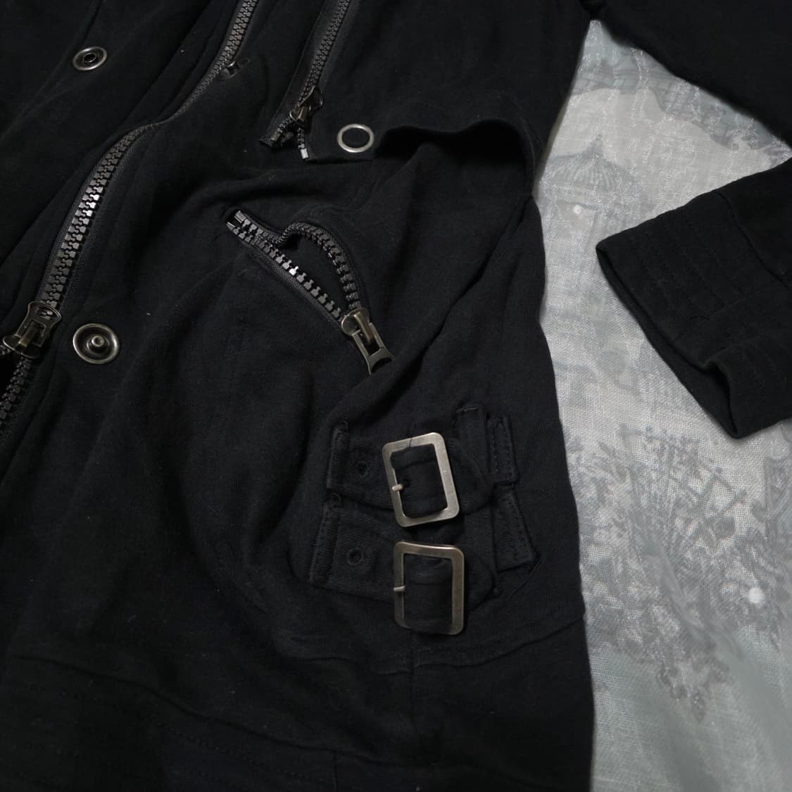 돌리엔젤 펑크 락시크 후드 투웨이 스웻 집업 y2k 오네갸루 d.i.a깔 상품이미지4