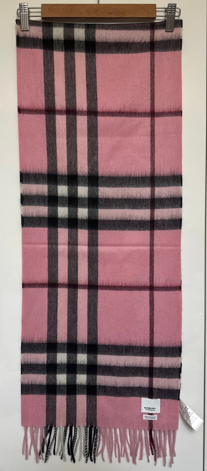 버버리 핑크 체크 캐시미어 머플러 상품이미지2