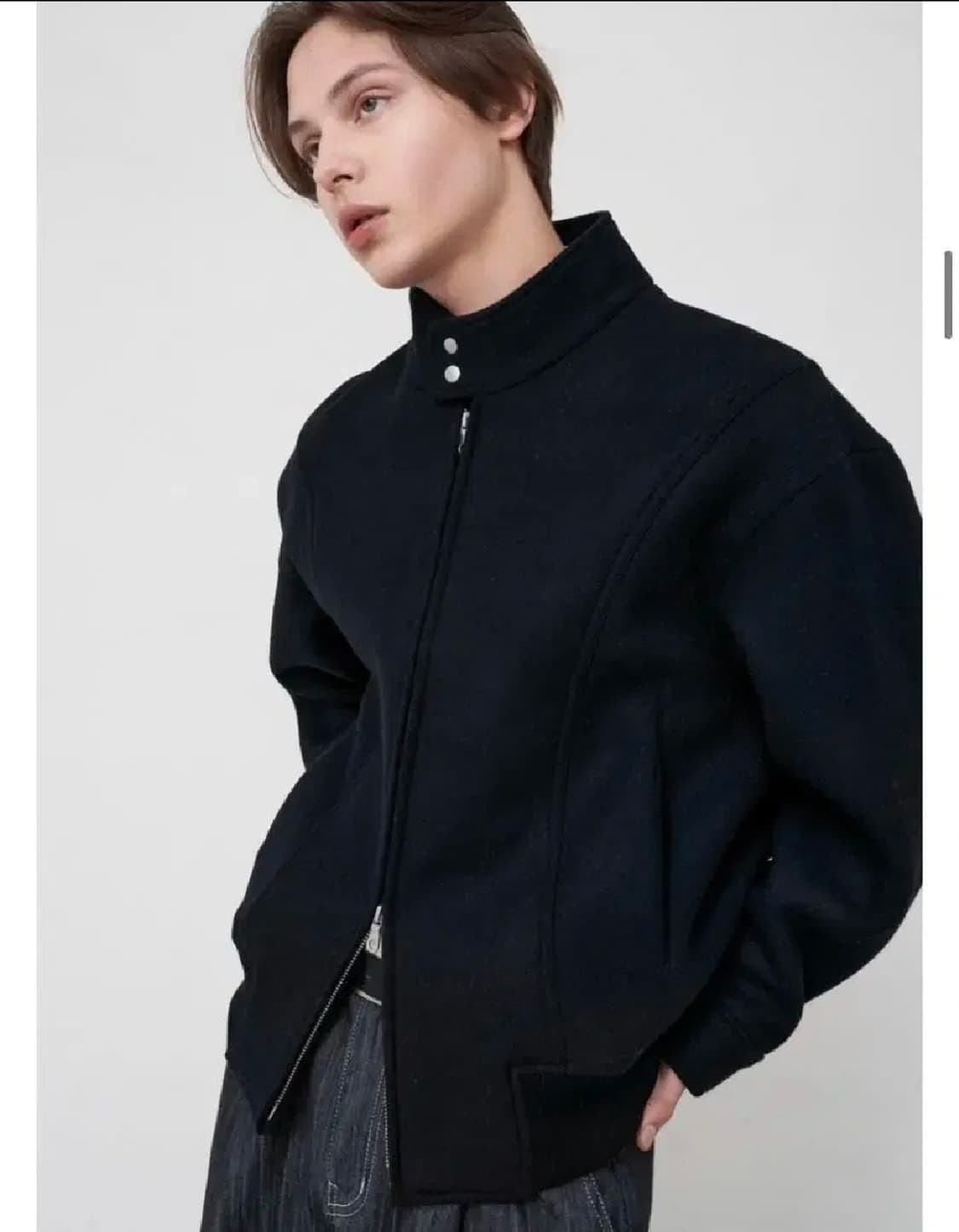 울 해링턴자켓 다크네이비 L 상품이미지3