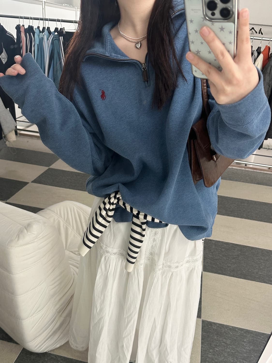 폴로 랄프로렌 스카이블루 코튼 하프집업  상품이미지10