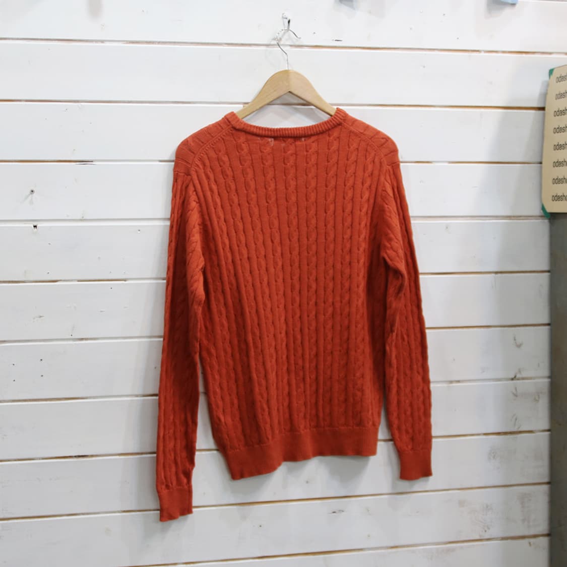 (착용컷) BEAMS HEART 코튼 꽈배기 니트 (남성용 100) 상품이미지2