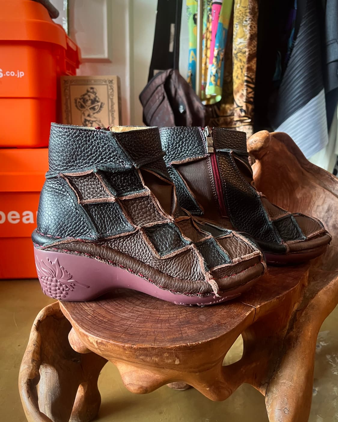 ESTACION Japan Leather Patchwork Boots 상품이미지4