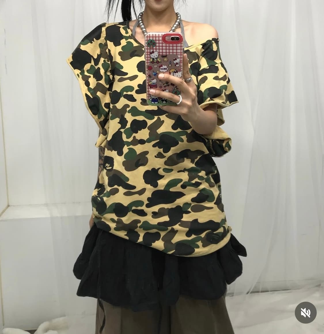 베이프 황계카모 반팔프릴티셔츠 상품이미지1