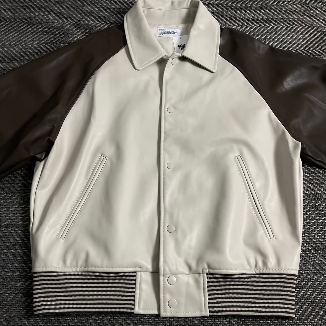 파르티멘토 버핑레더 배색 봄버 자켓o 3802 상품이미지5