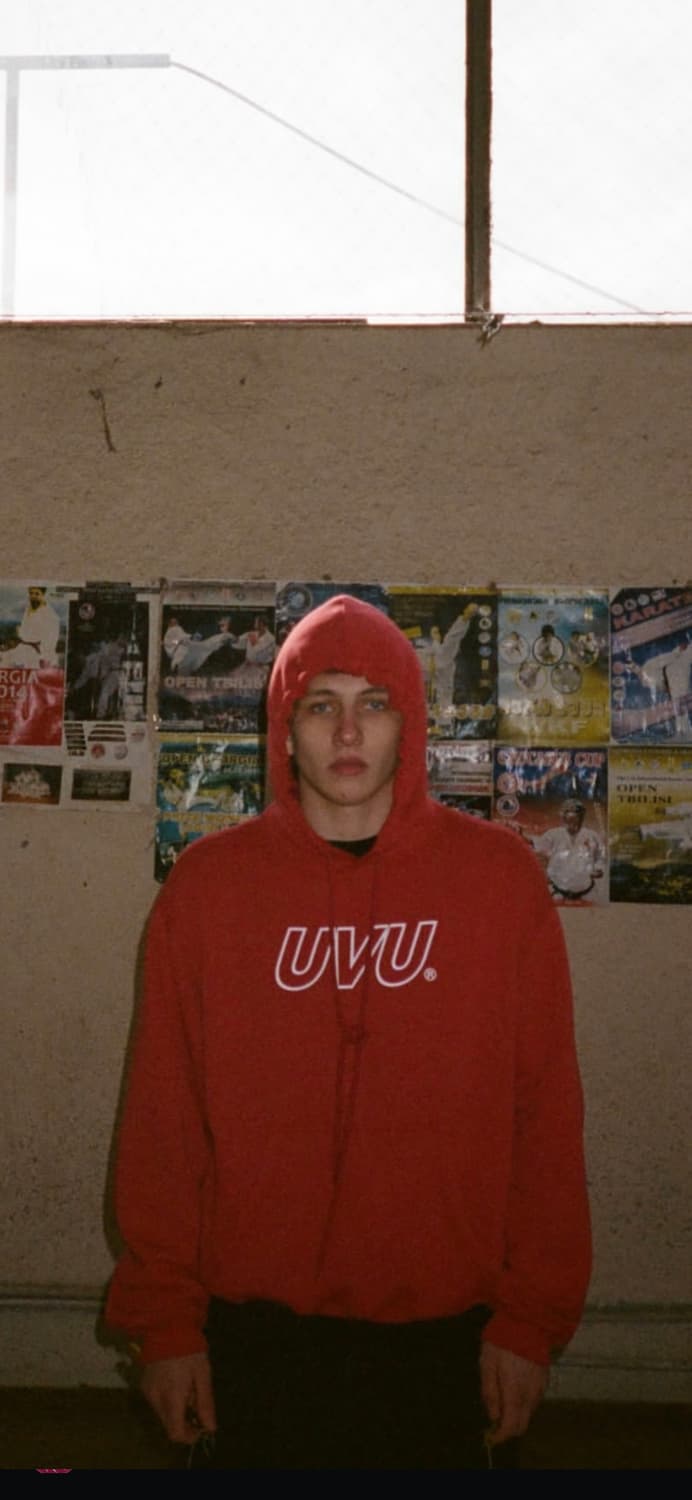 UVU 아웃라인 후드 레드 상품이미지2