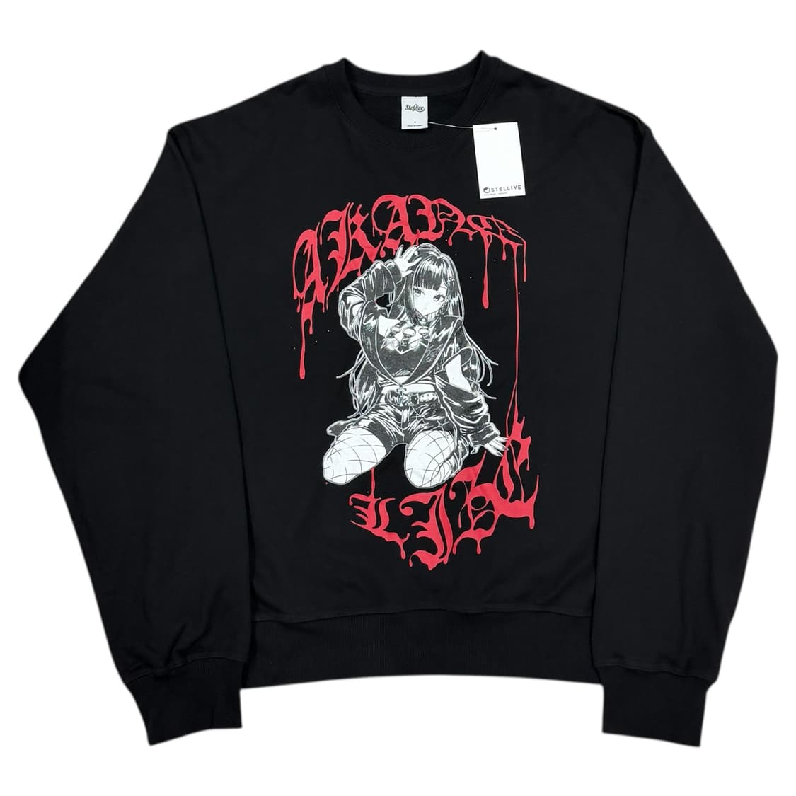 스텔라이브 아카네 리제 스웻셔츠 맨투맨 블랙 2 상품이미지1