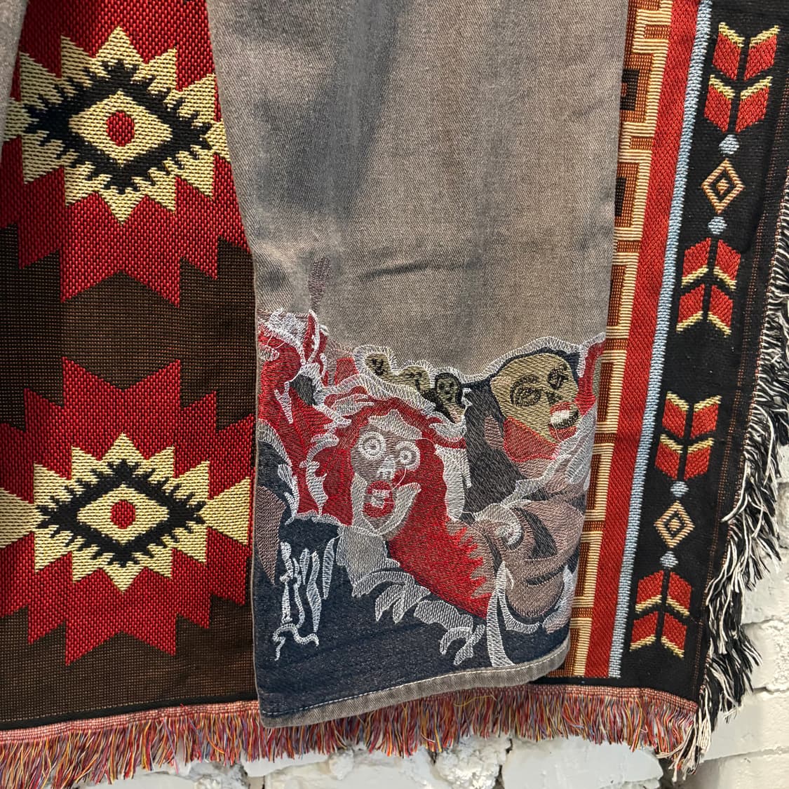 빈티지 백 자수 일제풍 데님팬츠 상품이미지6