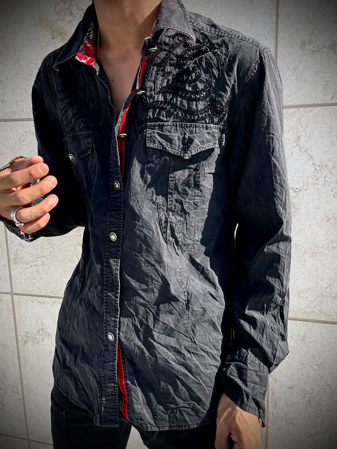 “Vintage”00’s V-Kei Tribal Wings Shirts 상품이미지3
