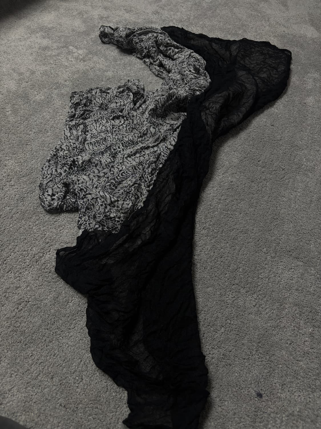 Vintage v-kei punk mood layerd scarf 상품이미지4