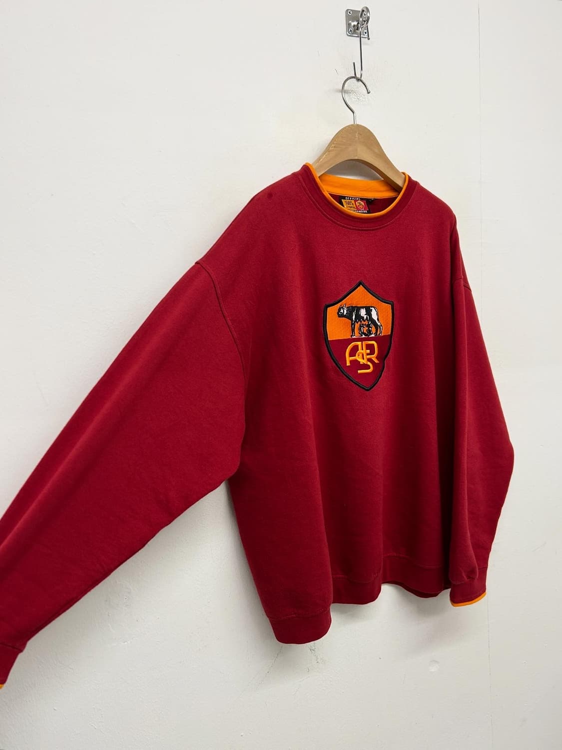 AS Roma 축구 클럽 맨투맨 티셔츠 레드 상품이미지2