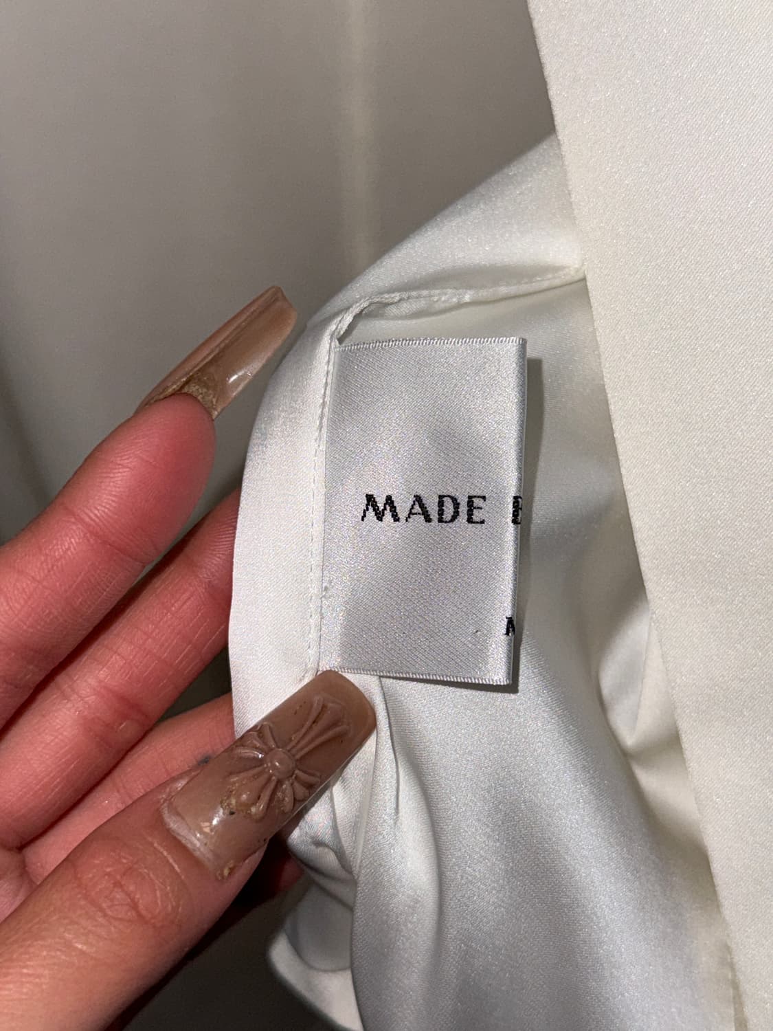 DINT white satin flower unbalance jk 상품이미지6