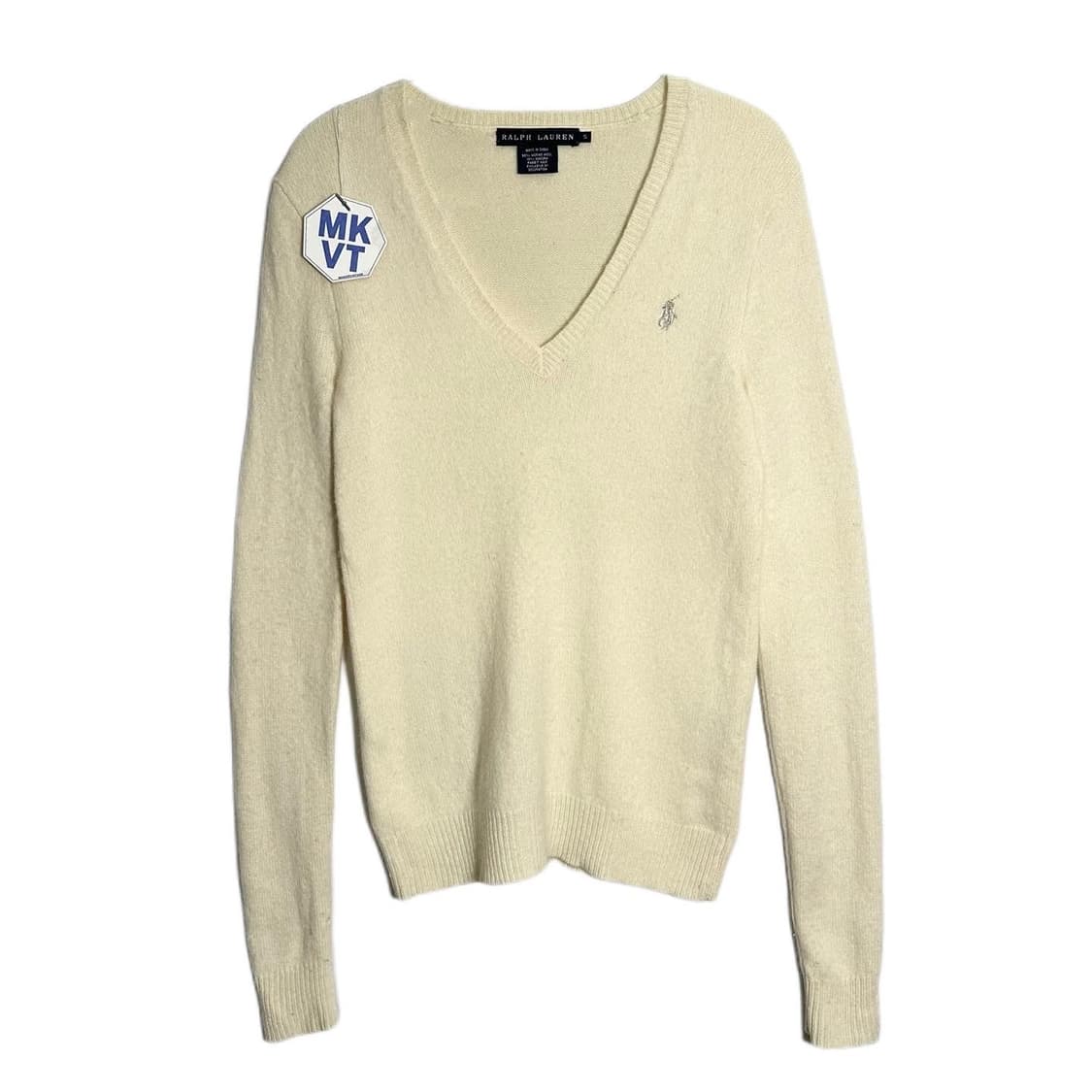 폴로 포니로고 앙고라 메리노울 V넥 니트 상품이미지1