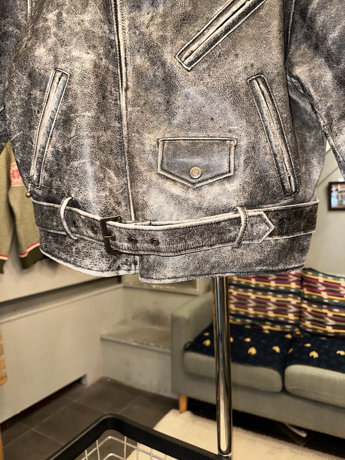 90’s Japanese Cow-leather aged rider JK 상품이미지8
