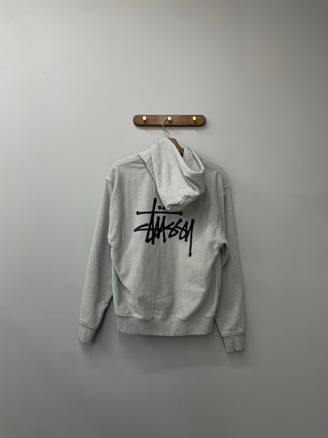 스투시 베이직 로고 그레이 후드티 H1250 상품이미지5